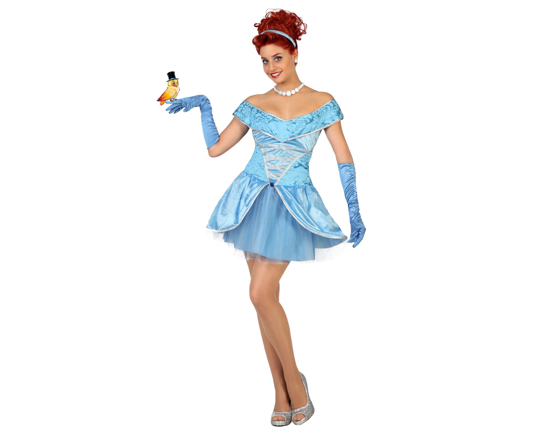 DISFRAZ PRINCESA CENICIENTA AZUL CORTO XL