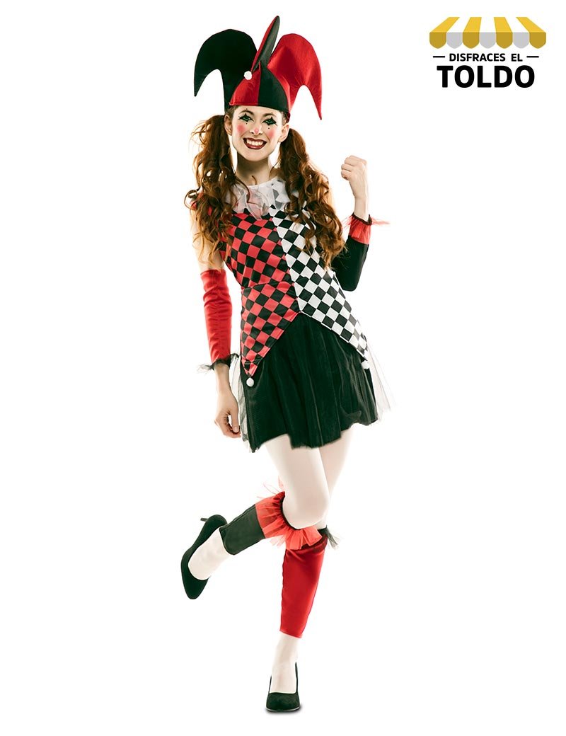DISFRAZ ARLEQUIN ROJA MUJER